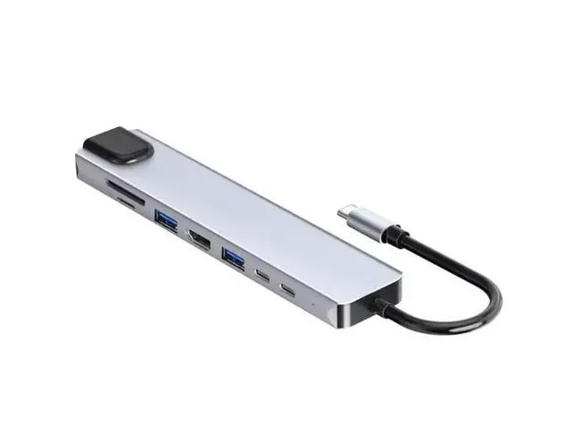 Alt view image 3 of 4 - Type-C expansion dock 8-in-1 - UsB hub, notebook computer hub, multi-functional intelligent expansion, metal