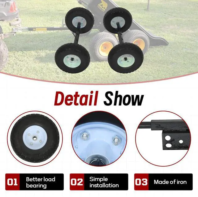 Alt view image 4 of 7 - findmall Replacement for EU3000is Wheel Kit for Generator, White All-Terrain Solid Tyres