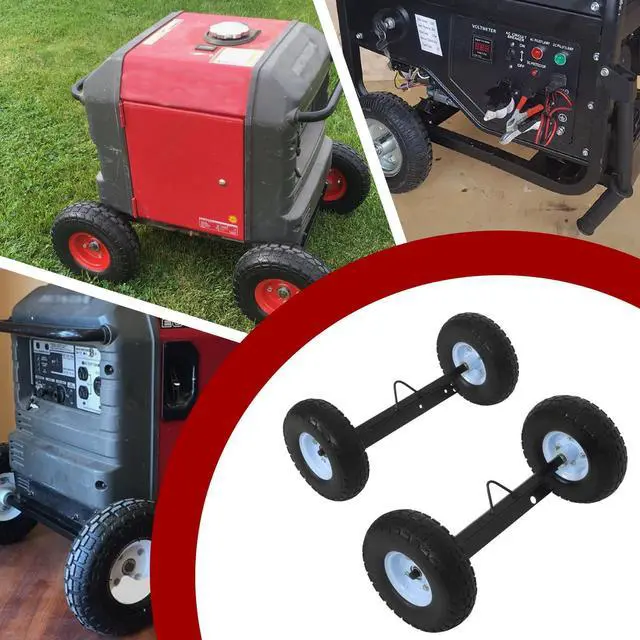 Alt view image 6 of 7 - findmall Replacement for EU3000is Wheel Kit for Generator, White All-Terrain Solid Tyres