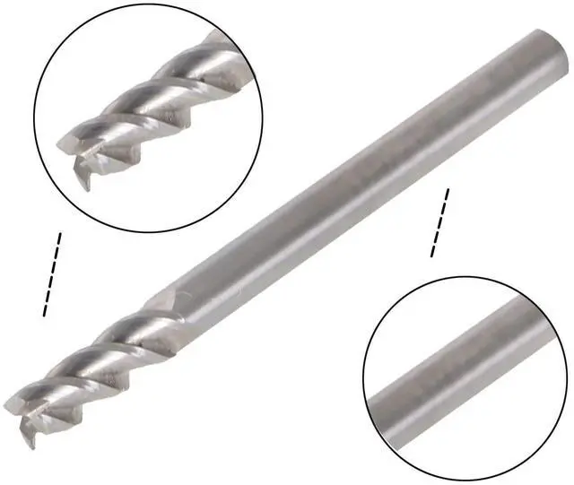 Alt view image 2 of 6 - findmall 3Pcs 1/8 Inch Helix Carbide End Mill 3 Flute 3/8 Inch Length of Cut Fit for Aluminum Cut Non-Ferrous Metal Upcut CNC Spiral Router Bit