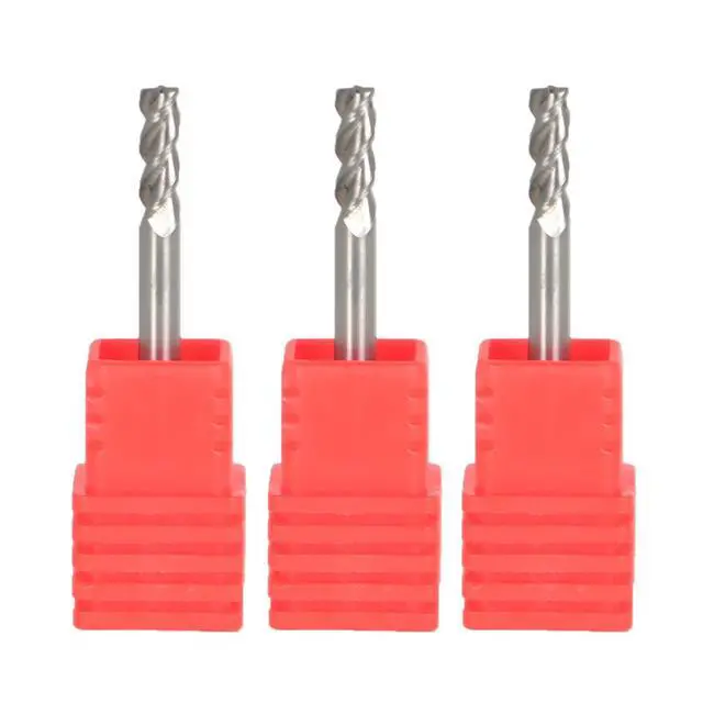 Alt view image 6 of 6 - findmall 3Pcs 1/8 Inch Helix Carbide End Mill 3 Flute 3/8 Inch Length of Cut Fit for Aluminum Cut Non-Ferrous Metal Upcut CNC Spiral Router Bit