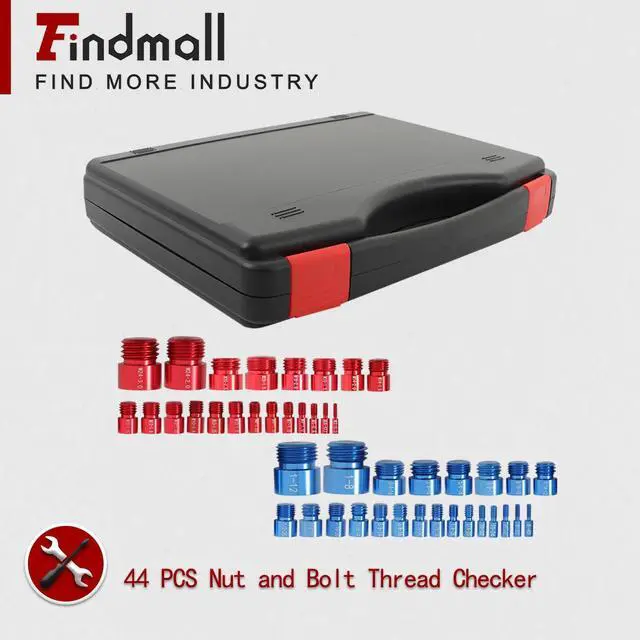 Alt view image 2 of 7 - findmall 44 PCS Nut and Bolt Gauges Nut and Bolt Thread Checker Nut and Bolt Identification Tool