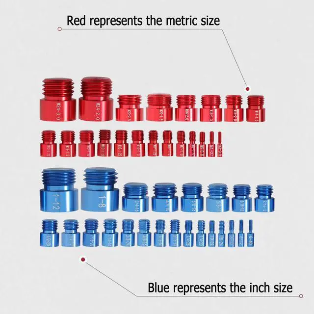 Alt view image 3 of 7 - findmall 44 PCS Nut and Bolt Gauges Nut and Bolt Thread Checker Nut and Bolt Identification Tool