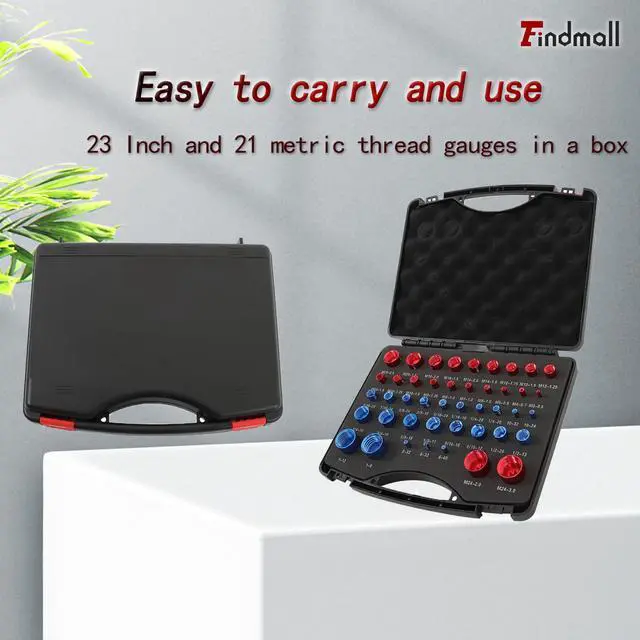 Alt view image 4 of 7 - findmall 44 PCS Nut and Bolt Gauges Nut and Bolt Thread Checker Nut and Bolt Identification Tool