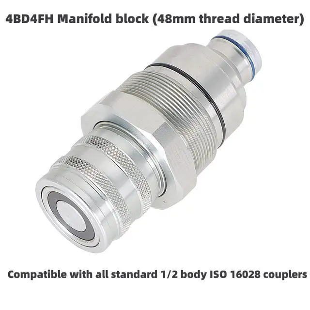 Alt view image 4 of 7 - 7246802 Hydraulic 1/2 Inch 48mm Female Flat Face Quick Coupler Fit for Loader S450 S530 T550 E32i