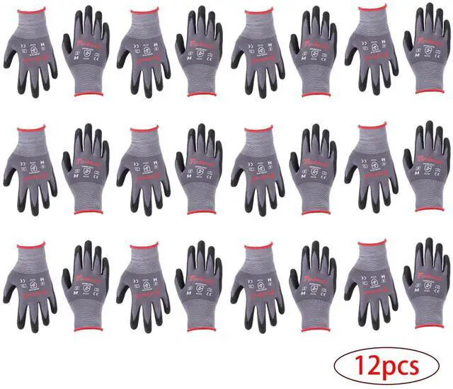 Alt view image 7 of 7 - findmall 12 Pairs Medium Work Gloves Seamless Knit Glove Gardening Gloves Women Men Fit for Warehousing and Logistics, Construction Sites, Horticultural Planting