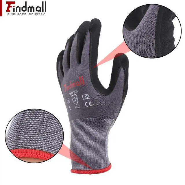Alt view image 3 of 7 - findmall 12 Pairs Large Work Gloves Seamless Knit Glove Gardening Gloves Women Men Fit for Warehousing and Logistics, Construction Sites, Horticultural Planting