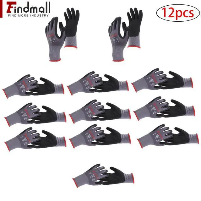 Alt view image 7 of 7 - findmall 12 Pairs Large Work Gloves Seamless Knit Glove Gardening Gloves Women Men Fit for Warehousing and Logistics, Construction Sites, Horticultural Planting