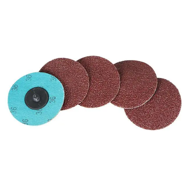 Alt view image 4 of 6 - findmall 25Pcs 3 Inch 36 Grit Roll Lock Sanding Disc, Aluminum Oxide Die Grinder Quick Change Discs for Die Grinder Surface Burr Rust Paint Polish
