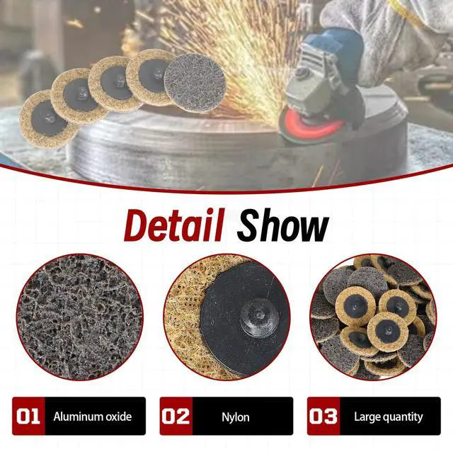 Alt view image 4 of 7 - findmall 50Pcs 2 Inch Brown Quick Change Surface Prep Conditioning Discs, Coarse Grit for Cleaning, Finishing and Deburring on All Metals