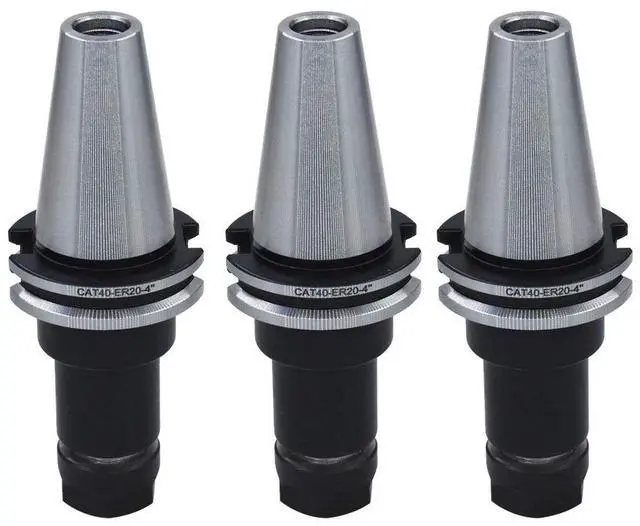 Alt view image 2 of 6 - 3Pcs CAT40 Tool Holder ER20 Collet Chuck Set length 4"/100mm Chuck Tool Holder Set Mill Holder for CNC Engraving Machine Milling Lathe(CAT40-ER20-100)