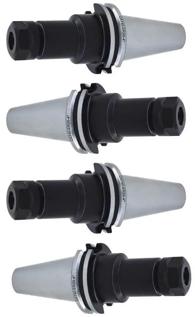 Alt view image 3 of 7 - 4Pcs CAT40 Tool Holder ER20 Collet Chuck Set Length 4"/100mm Chuck Tool Holder Set Mill Holder for CNC Engraving Machine Milling Lathe(CAT40-ER20-100)