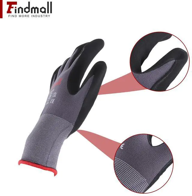 Alt view image 3 of 7 - findmall 6 Pairs X-large Work Gloves Seamless Knit Glove Gardening Gloves Women Men Fit for Warehousing and Logistics, Construction Sites, Horticultural Planting