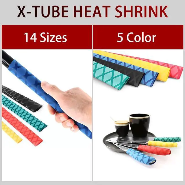 Alt view image 4 of 7 - X-Tube Heat Shrink Wrap Tubing 39"&64" Lengths for Rod Grips-5 Color 14 Sizes