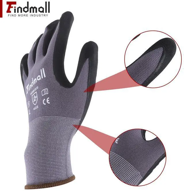 Alt view image 3 of 7 - findmall 6 Pairs Large Work Gloves Seamless Knit Glove Gardening Gloves Women Men Fit for Warehousing and Logistics, Construction Sites, Horticultural Planting
