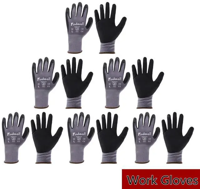 Alt view image 7 of 7 - findmall 6 Pairs Large Work Gloves Seamless Knit Glove Gardening Gloves Women Men Fit for Warehousing and Logistics, Construction Sites, Horticultural Planting