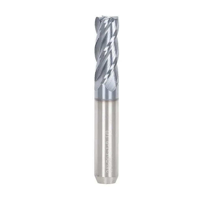 Main image of findmall 3/8 Inch Helix Carbide End Mill - .020 Radius Tialn Coated 4 Flute 1 Inch Length of Cut Fit for Aluminum Cut Non-Ferrous Metal Upcut CNC Spiral Router Bit