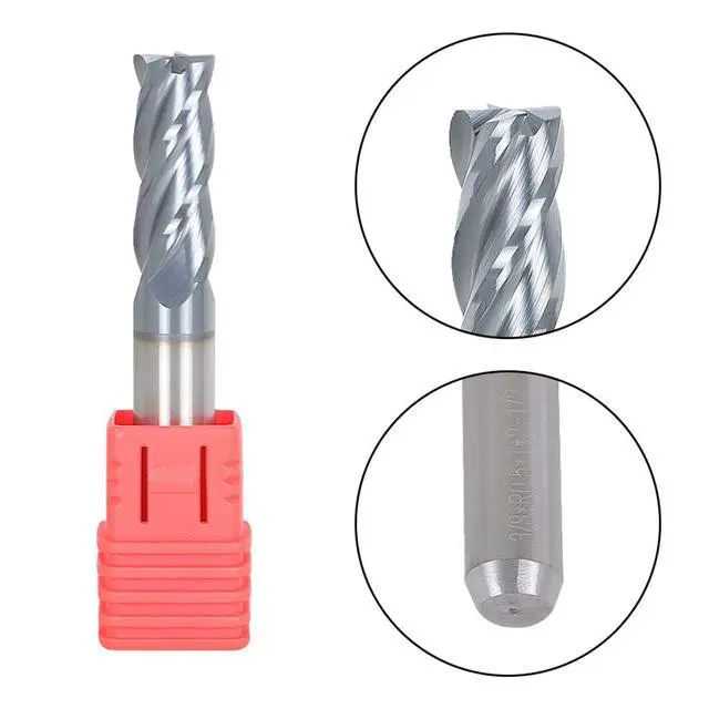 Alt view image 3 of 6 - findmall 3/8 Inch Helix Carbide End Mill - .020 Radius Tialn Coated 4 Flute 1 Inch Length of Cut Fit for Aluminum Cut Non-Ferrous Metal Upcut CNC Spiral Router Bit