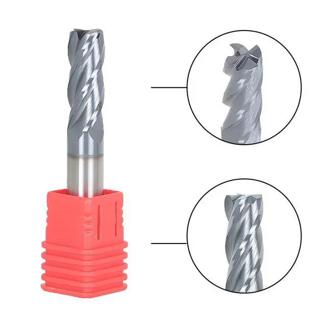 Alt view image 4 of 6 - findmall 3/8 Inch Helix Carbide End Mill - .020 Radius Tialn Coated 4 Flute 1 Inch Length of Cut Fit for Aluminum Cut Non-Ferrous Metal Upcut CNC Spiral Router Bit