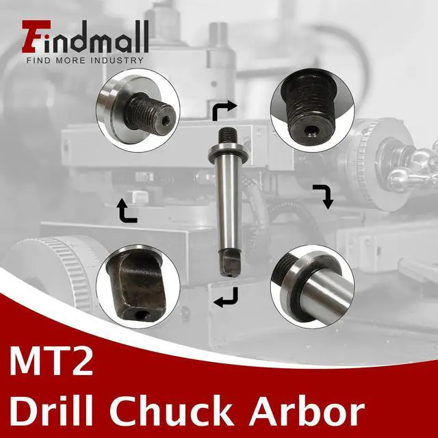 Alt view image 3 of 7 - findmall MT MT2 Adapter 2MT Shank To 3/8"-24 Threaded Drill Chuck Arbor