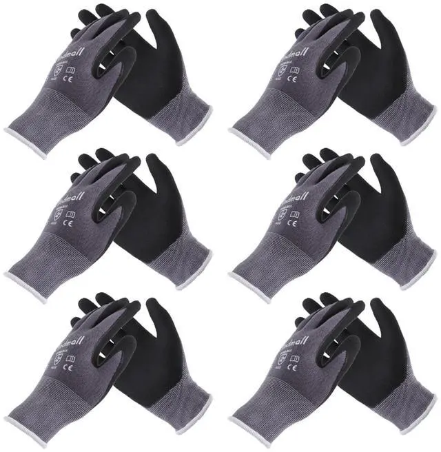 Main image of findmall 6 Pairs Small Work Gloves Seamless Knit Glove Gardening Gloves Women Men Fit for Warehousing and Logistics, Construction Sites, Horticultural Planting