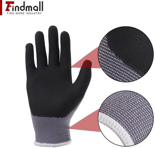 Alt view image 3 of 7 - findmall 6 Pairs Small Work Gloves Seamless Knit Glove Gardening Gloves Women Men Fit for Warehousing and Logistics, Construction Sites, Horticultural Planting