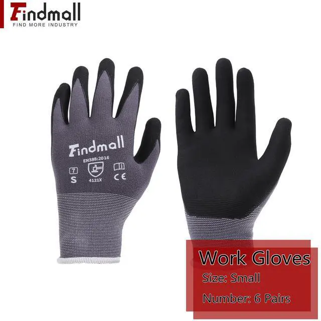 Alt view image 2 of 7 - findmall 6 Pairs Small Work Gloves Seamless Knit Glove Gardening Gloves Women Men Fit for Warehousing and Logistics, Construction Sites, Horticultural Planting