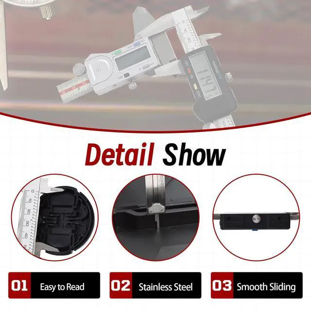 Alt view image 4 of 7 - findmall Electronic Digital Caliper Stainless Steel Body with Large LCD Screen 0-6 Inches Inch/Millimeter
