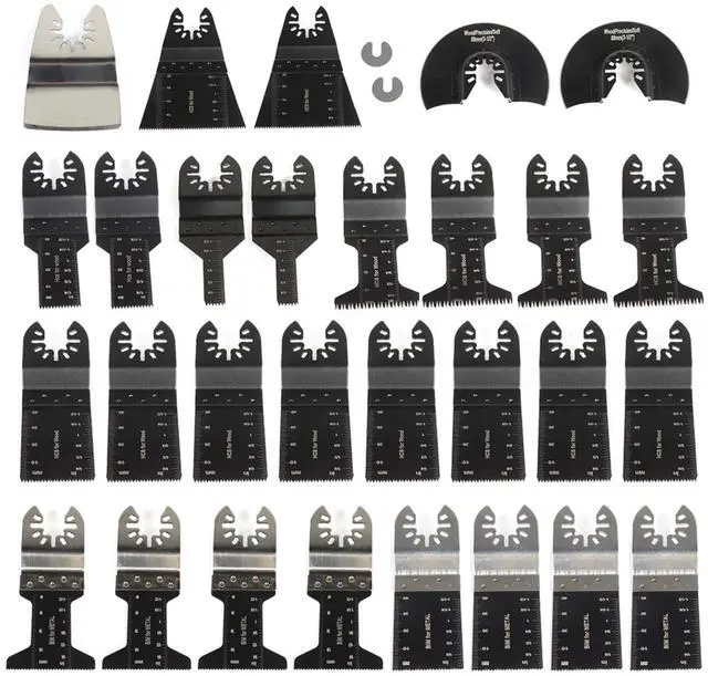 Main image of findmall Oscillating Saw Blades Kit 31Pcs Universal Quick Release Oscillating Tool for Metal Wood Multitool Blades
