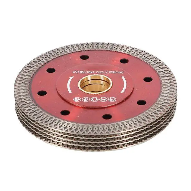 Alt view image 2 of 7 - findmall 5Pcs 4 Inch Super Thin Dry Wet Diamond Porcelain Saw Blades Ceramic Cutting Disc Wheels for Cutting Ceramic Tile Porcelain Granite Marbles