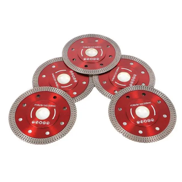 Alt view image 7 of 7 - findmall 5Pcs 4 Inch Super Thin Dry Wet Diamond Porcelain Saw Blades Ceramic Cutting Disc Wheels for Cutting Ceramic Tile Porcelain Granite Marbles