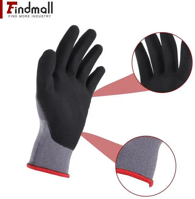 Alt view image 3 of 7 - findmall 3 Pairs Large Work Gloves Seamless Knit Glove Gardening Gloves Women Men Fit for Warehousing and Logistics, Construction Sites, Horticultural Planting