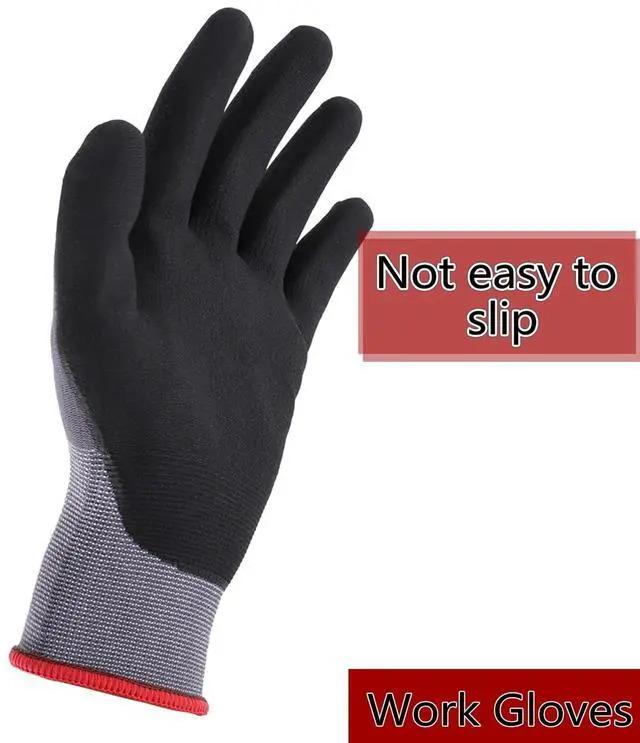 Alt view image 4 of 7 - findmall 3 Pairs Large Work Gloves Seamless Knit Glove Gardening Gloves Women Men Fit for Warehousing and Logistics, Construction Sites, Horticultural Planting