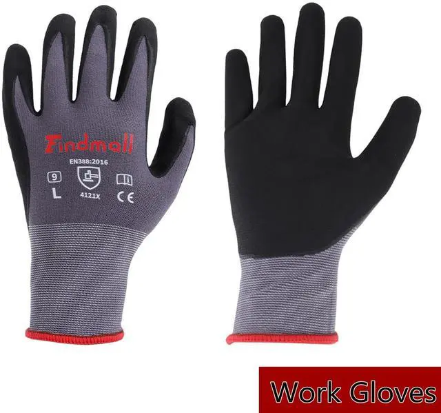 Alt view image 6 of 7 - findmall 3 Pairs Large Work Gloves Seamless Knit Glove Gardening Gloves Women Men Fit for Warehousing and Logistics, Construction Sites, Horticultural Planting
