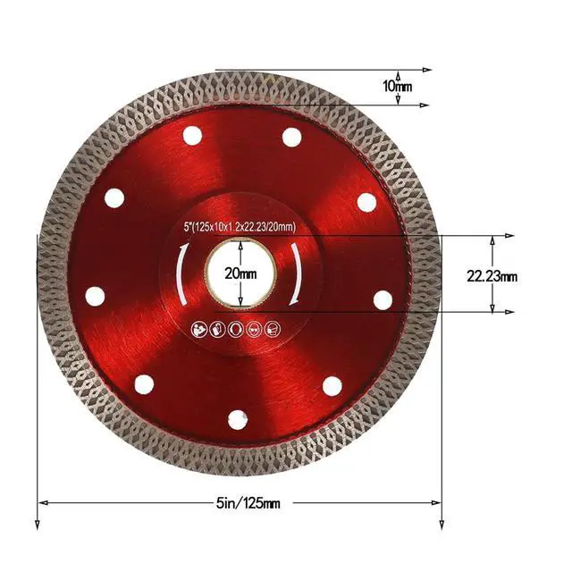Alt view image 2 of 7 - findmall 5 Inch Super Thin Dry Wet Diamond Porcelain Saw Blades Ceramic Cutting Disc Wheels for Cutting Ceramic Tile Porcelain Granite Marbles