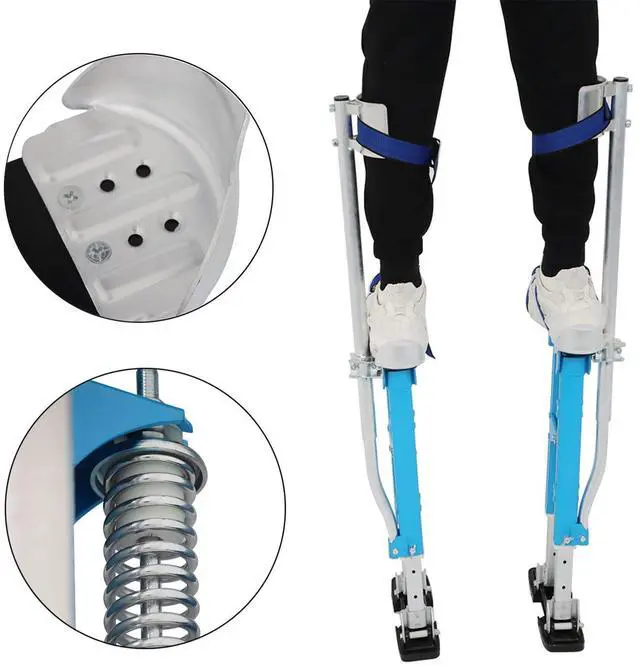 Alt view image 4 of 7 - findmall 18-30 Inch Drywall Stilts Blue Adjustable Aluminum Stilt Tool Fit for Painting or Cleaning