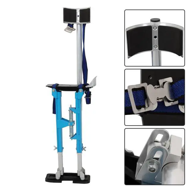 Alt view image 3 of 7 - findmall 18-30 Inch Drywall Stilts Blue Adjustable Aluminum Stilt Tool Fit for Painting or Cleaning