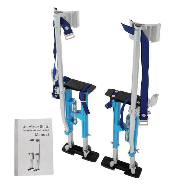Alt view image 7 of 7 - findmall 18-30 Inch Drywall Stilts Blue Adjustable Aluminum Stilt Tool Fit for Painting or Cleaning