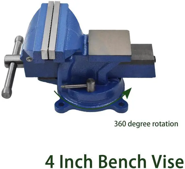 Alt view image 3 of 4 - findmall 4" Bench Vise with Anvil 360 Swivel Locking Base Table top Clamp Heavy Duty Vice