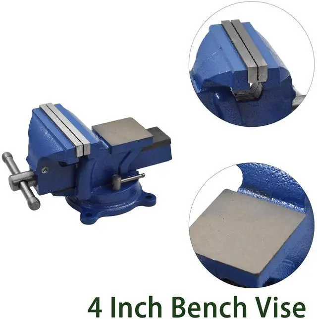 Alt view image 4 of 4 - findmall 4" Bench Vise with Anvil 360 Swivel Locking Base Table top Clamp Heavy Duty Vice