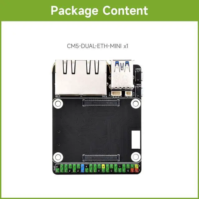 Alt view image 2 of 5 - Waveshare Mini Dual Gigabit Ethernet Base Board, Mini-Computer Kit, Compatible with Raspberry Pi Compute Module 5 (NOT Included), for All Variants of CM5, Board Only