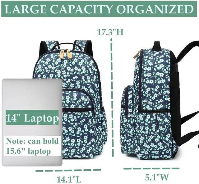 Alt view image 4 of 5 - H HIKKER-LINK Travel Backpack for Women Laptop Backpack Water Resistant Stylish Backpacks College Dapack Cute Shoulder Carry On Bag Black