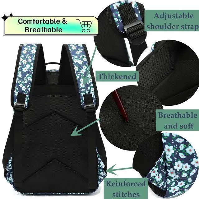 Alt view image 5 of 5 - H HIKKER-LINK Travel Backpack for Women Laptop Backpack Water Resistant Stylish Backpacks College Dapack Cute Shoulder Carry On Bag Black