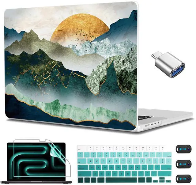 Main image of CISSOOK Mountain Case for MacBook Pro 14 inch 2024 2023-2021 Release Model M4 A3112 A3185 A3401/ M3 A2992 A2918/ M2 A2779 /A2442 M1 with Touch ID, Plastic Sunshine Mountain Cover for MacBook Pro 14