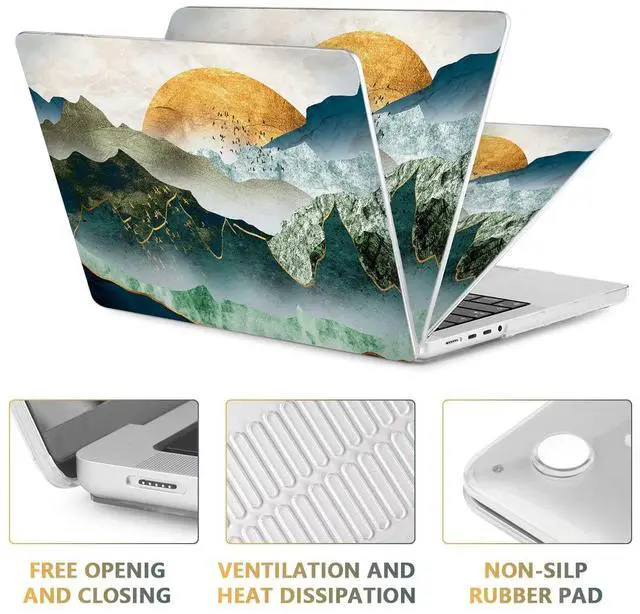 Alt view image 3 of 5 - CISSOOK Mountain Case for MacBook Pro 14 inch 2024 2023-2021 Release Model M4 A3112 A3185 A3401/ M3 A2992 A2918/ M2 A2779 /A2442 M1 with Touch ID, Plastic Sunshine Mountain Cover for MacBook Pro 14