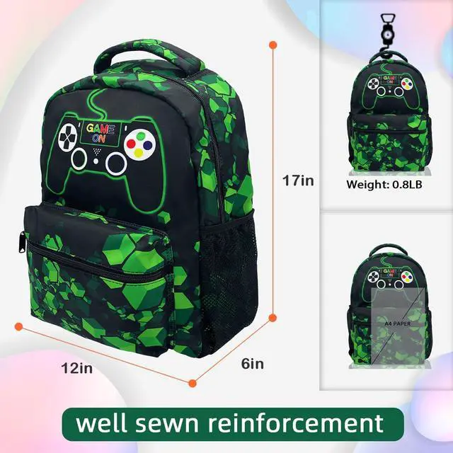Alt view image 3 of 5 - Corxiren Gamer Backpack - Large Capacity Gaming Laptop Daypack, 17-inch Gift for Game Lovers