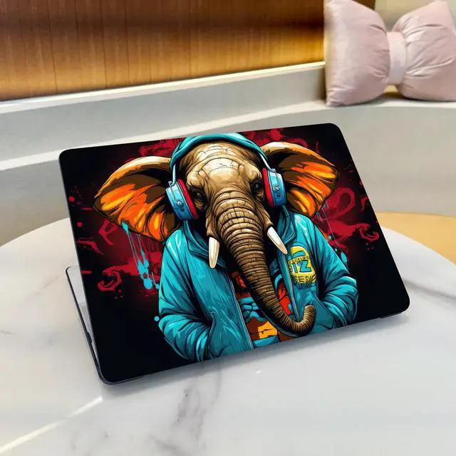 Alt view image 3 of 5 - Lepeoac for MacBook Air 13 Inch Case 2020-2018 (A2337 M1 A2179 A1932), Shockproof Hard Shell Cover with Screen Protector, for Retina Display & Touch ID-Full Protection for MacBook Air, Elephant Hoodie