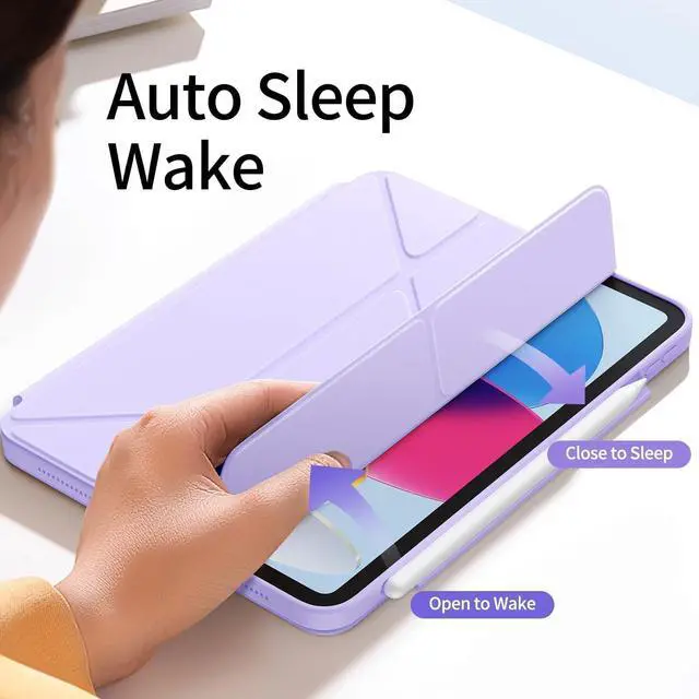 Alt view image 4 of 5 - New Magnetic Rotating Detachable iPad Case for 11th Generation 11 Inch (2025) & 10th Gen 10.9" (2022), Adjustable Smart Stand (Portrait/Landscape/Raised), with Pencil Holder, Auto Wake/Sleep - Purple