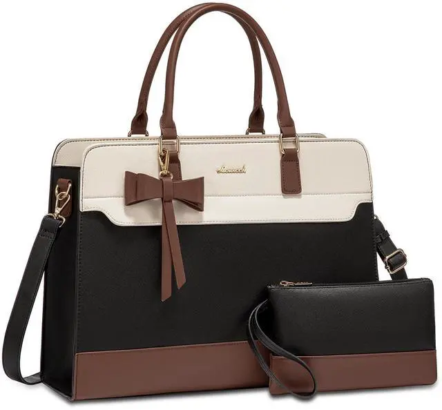 Main image of LOVEVOOK Laptop Tote Bag for Women,Leather Work Bag, Waterproof Business Teacher Bag,Large Computer Handbag Purse Briefcase,Office Gifts for Women