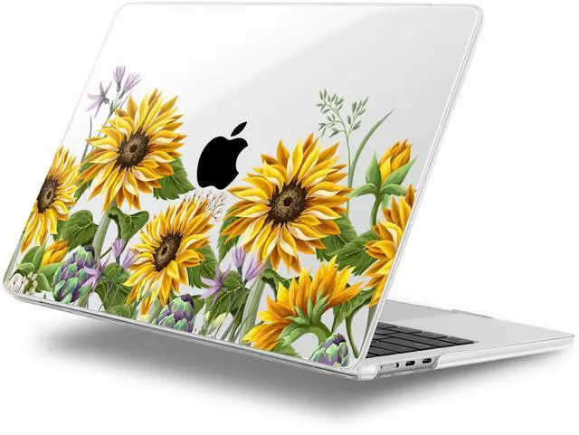 Main image of Lepeoac Case for MacBook Air 15 Inch 2025 2024 2023 Release M4 A3241 M3 A3114 M2 A2941, Hard Shell with Screen Protector & Keyboard Cover, Compatible with Touch ID, Sunflowers